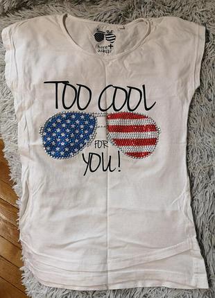 Футболка c&a, there & here 146 - 152 очки, стрази