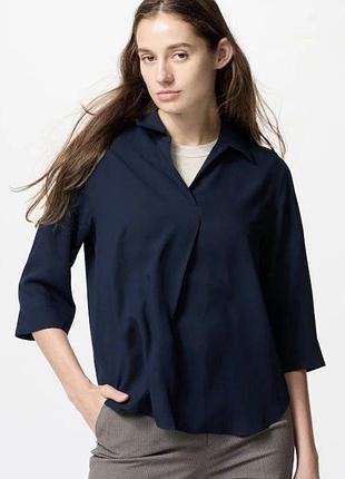 Темно-синя блузка/сорочка uniqlo, p. l