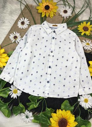 Біла лянна сорочка на 2-3 роки
