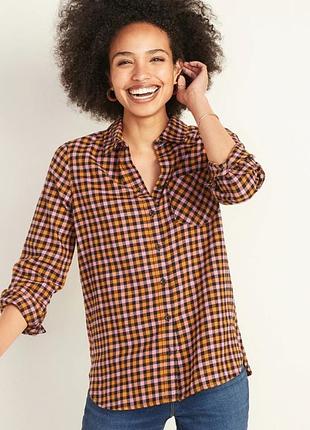 Женская фланелевая рубашка в клетку old navy 🇺🇸