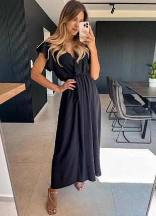 Сукня довга весняна з розрізом по нозі