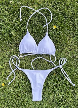 Класичний купальник на завʼязках трикутник роздільний бікіні