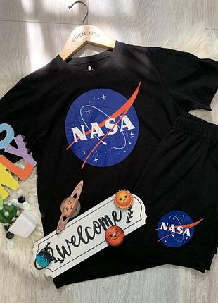 Летняя пижамка/летний костюм "nasa" (футболка+шорты), для подростка от 10 до 12 лет
