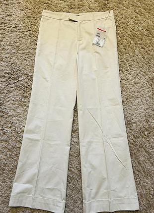 Новые с бирками итальянские брюки prada оригинал бренд котоновые размер s,m ,размеры42 и 40