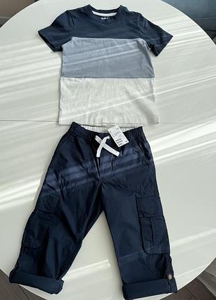 Новий комплект 6-7 років легкі штани карго і футболка