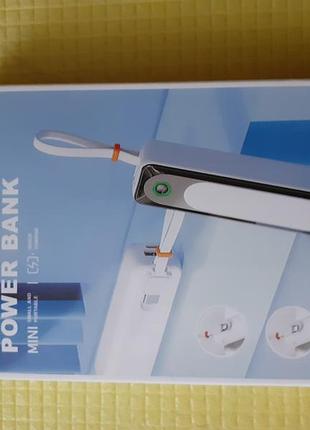 Карманный мини повербанк/павербанк (powerbank) type-c с фонариком2 фото