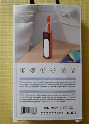 Карманный мини повербанк/павербанк (powerbank) type-c с фонариком3 фото