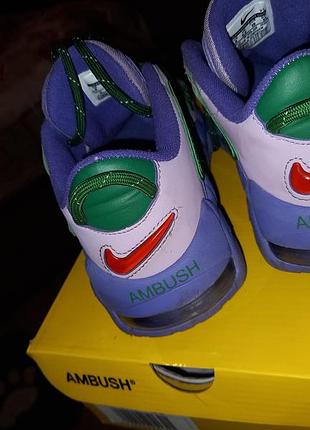 Кроссовки женские мужские nike air more uptempo ambush pink purple green фиолетовые, 39 размер, 25см5 фото