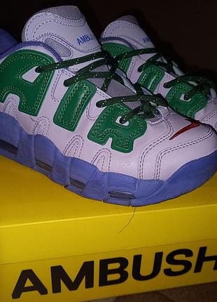 Кросівки жіночі чоловічі nike air more uptempo ambush pink purple green фіолетові, 39 розмір, 25см