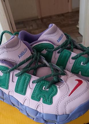 Кроссовки женские мужские nike air more uptempo ambush pink purple green фиолетовые, 39 размер, 25см6 фото