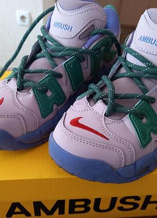 Кроссовки женские мужские nike air more uptempo ambush pink purple green фиолетовые, 39 размер, 25см8 фото