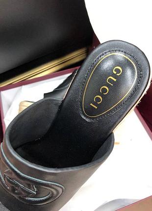 Босоніжки gg шкіряні на танкетці висока платформа плетена