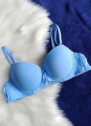Бюстгальтер бра нижнее белье пуш-ап голубый
