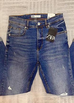 Zara кроп-скіні джинси з високою посадкою 38 розмір