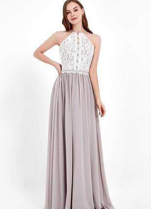 Нова максі сукня jj's house із шифону з мереживним ліфом та відкритою спиною