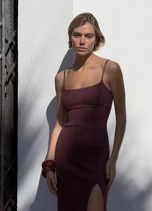 Сукня жіноча бордова zara new2 фото