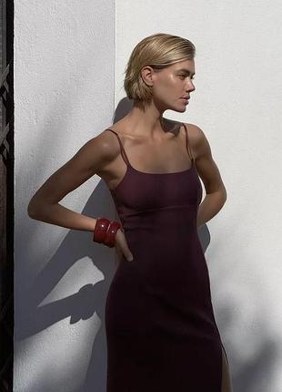 Сукня жіноча бордова zara new3 фото