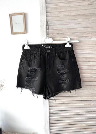 Шорты джинсовые рваные boohoo