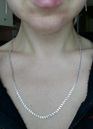 Серебряная цепочка 55см #серебро 925" лот 323