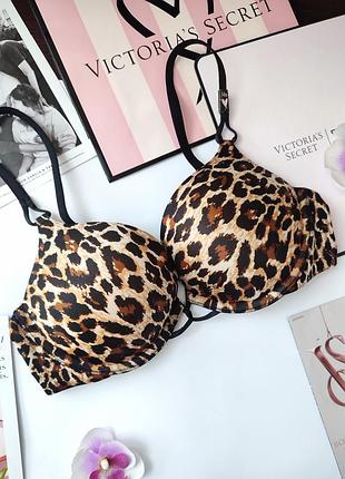 Бюстгальтер victoria's secret bombshell 34b 75b с двойным пуш ап леопард леопардовый