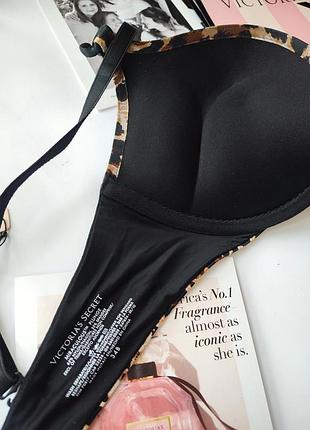 Бюстгальтер victoria's secret bombshell 34b 75b с двойным пуш ап леопард леопардовый5 фото