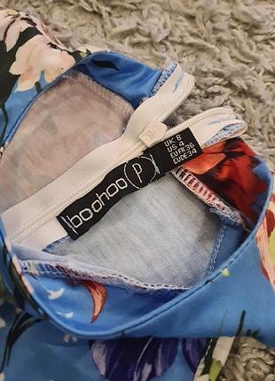 Летнее яркое платье макси длинная разрез цветочный принт boohoo4 фото