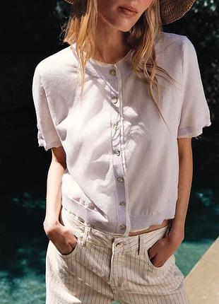 Кардиган жіночий двошаровий лляний zara new