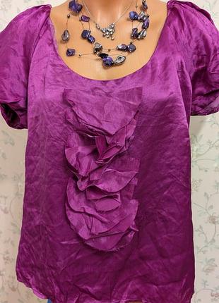 Блуза шелк розовая фуксия 5