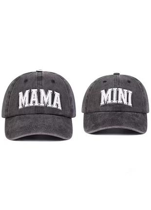 Комплект кепок бейсболка (mama&mini) темно-серый 56-60р*50-54р (8055)