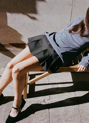 Zara чорна спідниця із запахом у складку р.м-l