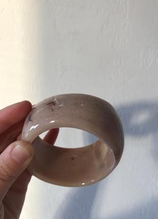 Вінтажний браслет під полірований камінь3 фото