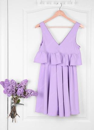 Сиреневое платье с рюшами короткое платье asos