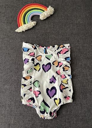 Стильный песочник девочка 9-12 месяцев сердечки