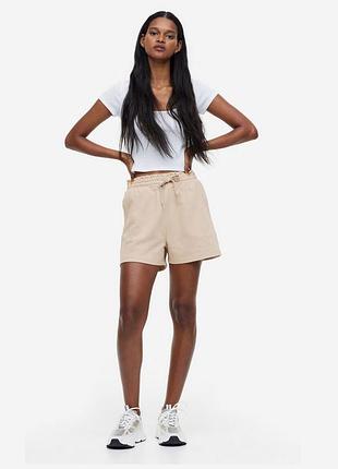 Хлопок. трикотажные женские шорты на резинке. h&m р. xs
