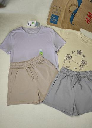 Хлопок. трикотажные женские шорты на резинке. h&m 7-8 р. xs3 фото