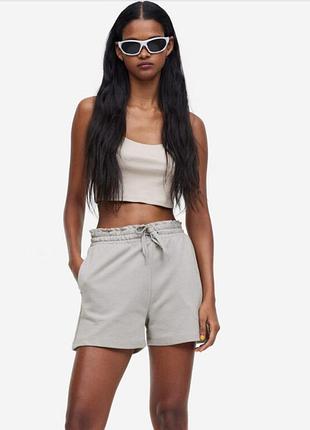Хлопок. трикотажные женские шорты на резинке. h&m 7-8 р. xs6 фото