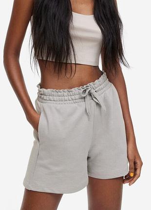 Хлопок. трикотажные женские шорты на резинке. h&m 7-8 р. xs7 фото