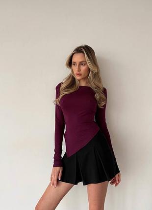 Асиметричний жіночий лонгслів