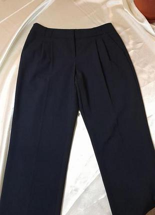 Классические синие брюки брюки высокая посадка талия темно синие трендовые