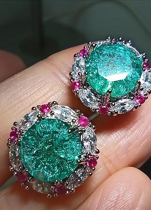 Сережки пусети з турмалину