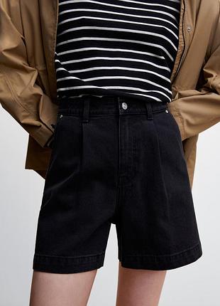 Стильні джинсові шорти mango slouchy слоучі чорні