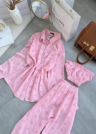 Нежный комплект летом 100 %хлопок 🥰