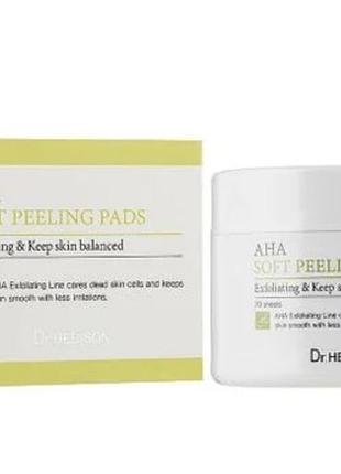 Пілінг-диски для обличчя dr.hedison aha soft peeling pads з aha-кислотами, 70 шт