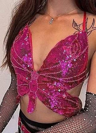 Кроп топ бабочка y2k dollskill7 фото
