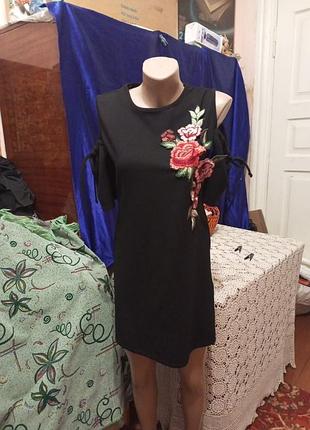 Черное платье вышивка 2