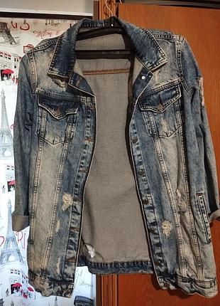 Джинсовый удлиненный пиджак