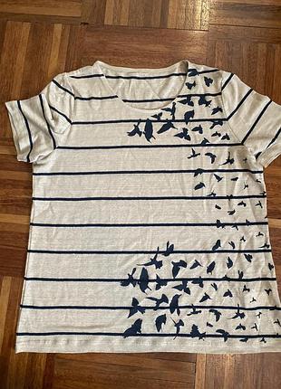 Нова льняна трикотажна льон 💯 футболка топ l-xl німеччина 🇩🇪