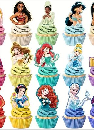 Топперы на кексы с принесами десней ( disney)