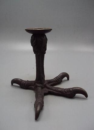 Подсвечник лапа орла металл в форме лапы высота 15,4 см, длина 19,5 см (№779)