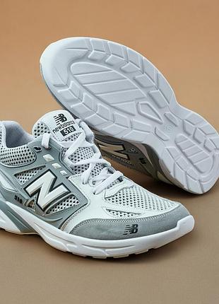 Кросівки чоловічі new balance grey-white шкіра-сітка
